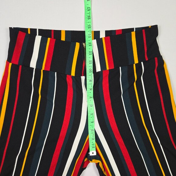 Fashion Nova 1X High Rise Wide Leg Pants Multicolor Stripe Zip Front Stretch - Picture 9 of 12